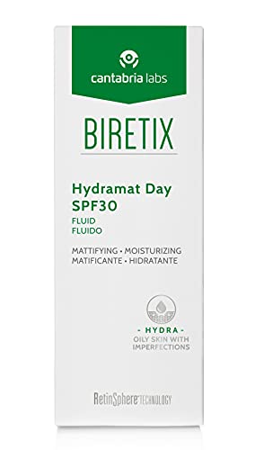 Biretix Hydramat Day SPF 30 50 ML.- Aceite, Hidrata, sebo-regula, matifica y protege, 50 ML