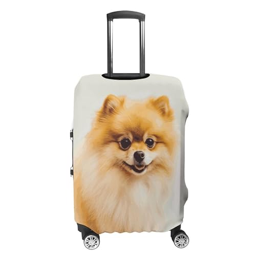 Yellow Pomeranian Luggage Cover, Washable Elastic Suitcase Cover Protector Fit 18-32 Inch Luggage4