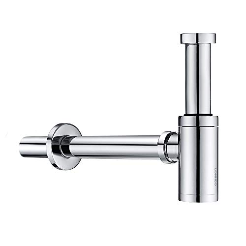 Lonheo Sifon de Baño Antiolor de Latón Sifón de Lavabo Longitud Ajustable Tubo de Desagüe Accesorios Universal para Lavabo/Fregadero