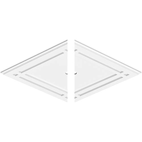 Image of Ekena Millwork CMP30X20DD2-01000 Diamond Architectural Grade PVC Contemporary, Two Piece Urethane Ceiling Medallions 30 inchW x 20 inchH x 1 inchID x 10 1 /2 inchC x 1 inchP