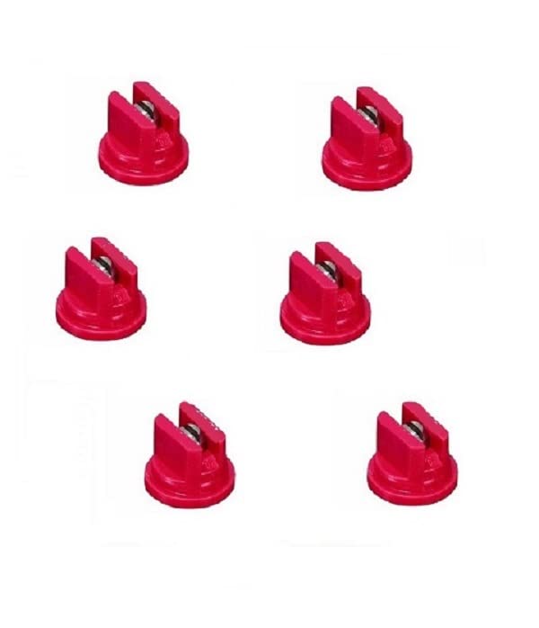 Pack of 6 - TeeJet Flat Spray Tips Red 110° Polymer w/SS Insert Visiflo Farmer Bob's Parts TP11004VS