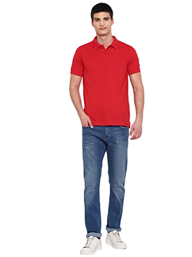 Image of Deniklo Men's Polyester Half Sleeve Regular Fit Solid Polo T-Shirt