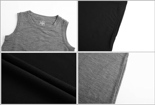 Image of Women's Merino Wool Tank Dress Loose Casual Swing with Pockets