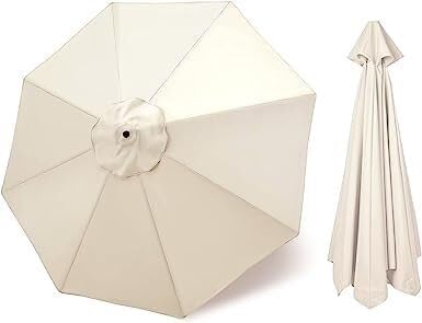 Fundas de repuesto para paraguas (9 pies10 pies6 varillas8 varillas), toldos de repuesto para paraguas de tela, resistentes al aguaUV30+, para