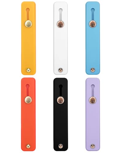 HUVZOR 6 pezzi Impugnature per cellulari,Custodia per cellulare, supporto per cellulare, per cellulare da dito Cinturino da dito per telefono in silicone Portacellulare telescopico(6 colori)