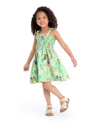 Disney Princess Frozen Elsa Minnie Mouse Toddler Girl Dress Bow Strap Smocked Summer Outfit Birthday Party Clothes 2-6 Years2