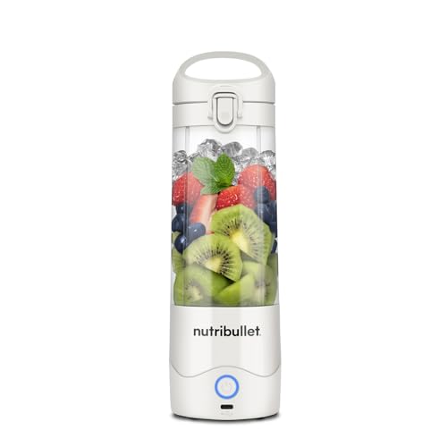 nutribullet Frullatore portatile in bianco – Potente lama di estrazione, tazza da 475 ml,...