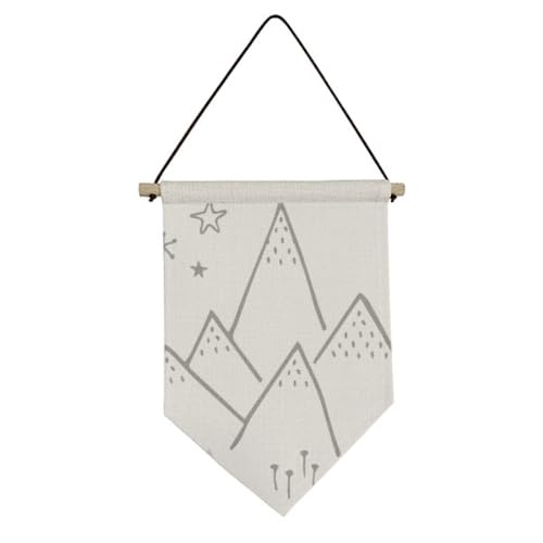 Drapeau en toile à suspendre herbe de montagne, décoration suspendue naturelle de chambre