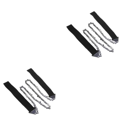 Kisangel 2pcs Hiking Kit Essential Compact Pocket Chainsaw Chain Outdoor Hand Saw for Tree Survival Gear Self Cleaning for Camping