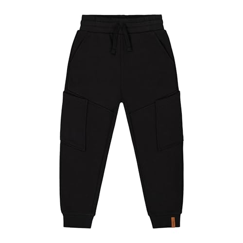 Deux par Deux French Terry Sweatpants with Side Pockets Black Boy Toddler & Kids