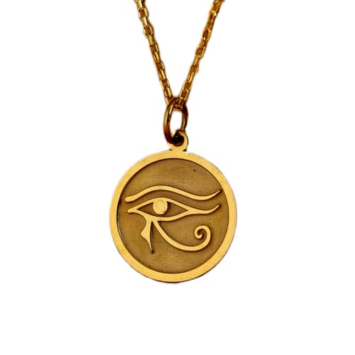 Collier Œil d'Horus anti-ternissement en argent plaqué or | Bijou robuste mixte