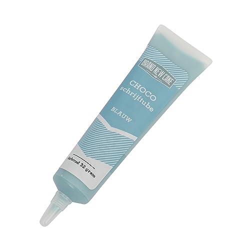 BrandNewCake® Tubo de Chocolate para Escribir 32g - Azul - Decoración de Tartas - Ideal para Pasteles