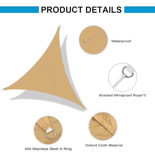 Voile d'ombrage triangulaire extérieur anti-UV imperméable