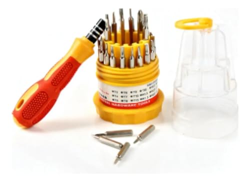 Conjunto de chaves de fenda de precisão 31 em 1 kit de ferramentas, Estojo Compacto, 5.2x2.1cm, Jogo Ferramentas Multiuso com Pontas Magnéticas, Chaves Fenda, Torx, Ph Allen