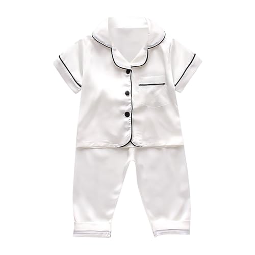 Easter 6 Piece Set Toddler Kids Baby Boys Girls Satin Button Down Short Sleeve Shirt Tops + Long Pants Toddler Girl P