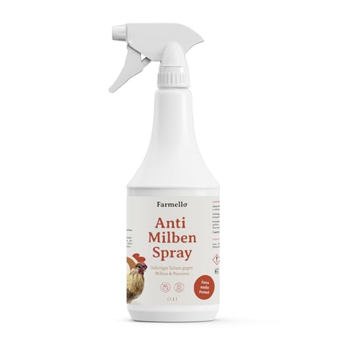 Anti Milbenspray Hühner 1l - Hochwirksamer Sofortschutz gegen Milben & Parasiten als Kontakt- & Umgebungsspray - Zur Vorbeugung & bei akutem Befall