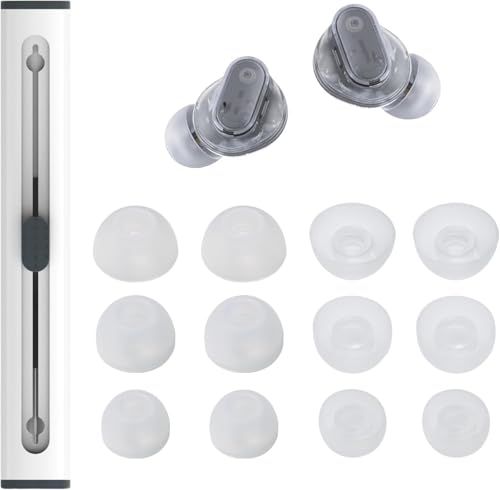 Akkiv �����p�V���R������ 6 �g�ABeats Studio Buds/Fit Pro/Studio Buds+ �w�b�h�t�H���ƌ݊����̂���V���R�������Z�b�g (�N���A�A�y���t��)