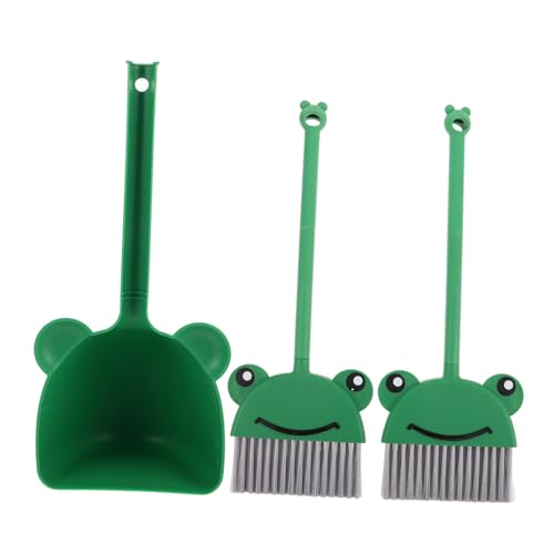 KONTONTY Children's Cleaning Set 3pcs Broom Dustpan Little Helper Cleaning Tools Small Kid Broom for Housekeeping