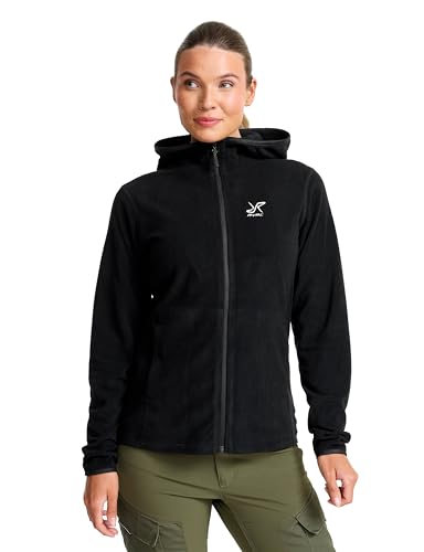 RevolutionRace Hiker Fleece Hoodie für Damen, Leichter und elastischer Fleece-Hoodie, Black, M
