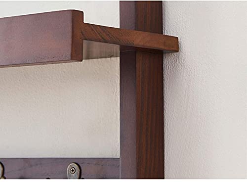 HJW Praktische opbergrek Opknoping Entryway Drijvende Wandplank met haak, Bruin Hout Opbergrek voor Fotokader Boek Plant Pot Ambachten Cosmetische Display 1Huiyang-01020, Klein - Image 6