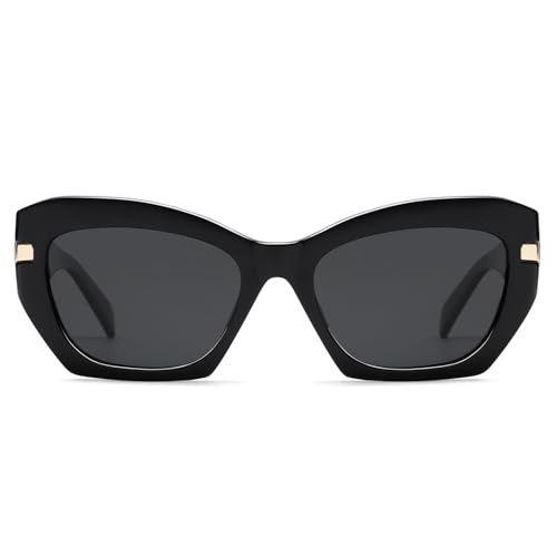 AMOMOMA Retro Cat Eye Sunglasses for Women Vintage Trendy Classic 90s Style Polarized Sun Glasses Shades AM66343