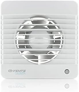VENTS 100mm (4" inch) Humidity Sensor & Timer - Silent Bathroom Extractor Fan, Energy Saving and Quiet - Universal White Shower Wall Ceiling Mounted Kitchen Moist Damp Control Long Life Motor