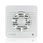 VENTS Silenta 150mm (6”) Quiet Kitchen & Bathroom Extractor Fan with Run-On Timer – Energy-Efficient Ventilation, White