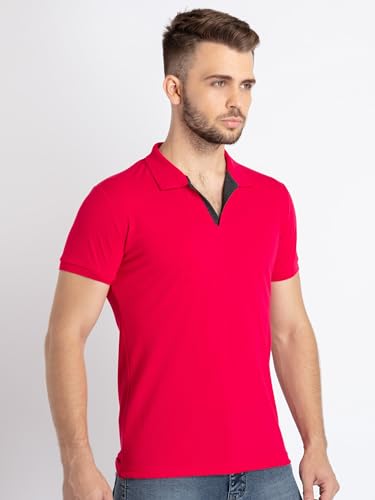 Image of Status Quo Men's Polo T-Shirt | Rich Cotton Blend | Slim Fit | All Day Comfort | Contrast Inner Placket | Polo Collar
