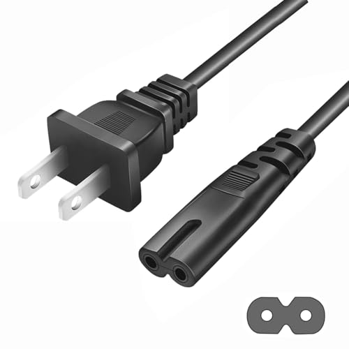 AC 2 Prong Power Cord 5ft Compatible with Sony PS5/PS4/PS4 Slim/PS3 Slim&Super Slim Xbox Series S/Xbox Series X Xbox One S/Xbox One X PlayStation 5 Slim Power Supply Cable Replacement