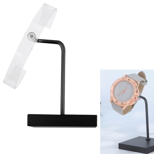 Cabilock Braccialetto per Staffa di Base Vetrina Nera Espositore da Polso Espositore Trasparente per Ornamento Supporto a Forma di C in Metallo Orologio Acrilico