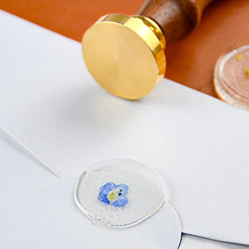 Blank Brass Wax Seal Stamp, Round Metal Stamp Head no Design, Excellent DIY Tools, for Party Invitation Envelope Gift Wrapping Thanksgiving Card - 1 inch in Diameter