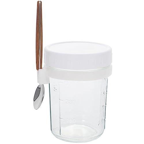 TOPBATHY Cuchara Tapa Vidrio Roti Contenedores tapas embudo alimento food container tarro de almacenamiento de grano cuenco para servir comida plato de postre bote de café Acero inoxidable