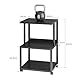MUTUN 3-stöckiger Druckerständer, Druckertisch mit Rollen, Metall Druckerwagen, Druckerregal für Büro, Zuhause, Schule und Arbeitszimmer, Druckerschrank für Fax, Kopierer, Schwarz