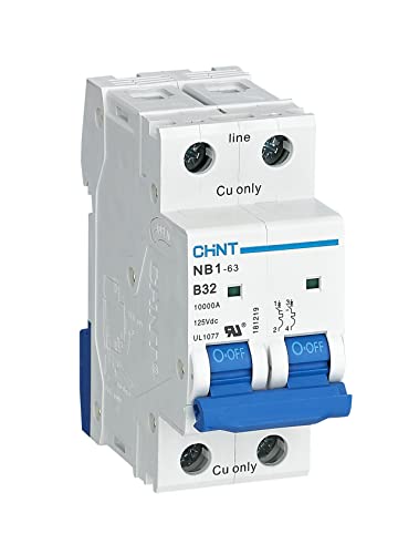 Disjoncteur Nb1-63 C2p10 Chint 10A Courbe C 2 pôles 6 kA pour tableau