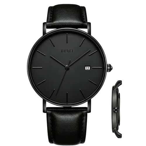 BUREI Men Minimalist Thin Analog
