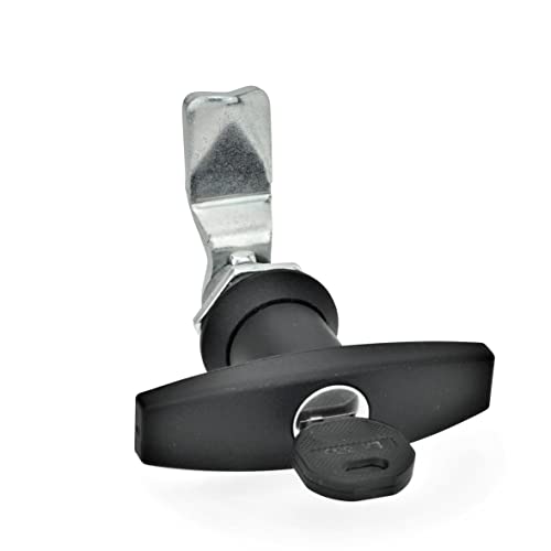 Ganter Normelemente Latches with Cylinder Key GN 115-SCT-28, Actuation With T-handle, Riegelabstand A: 28mm