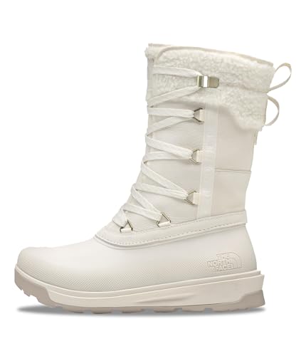 The North Face Women's Shellista V Mid Insulated Waterproof Snow Boot | Molded 4.5 mm Lugs, Rubber Outsole, White Dune/White Dune, 8.5