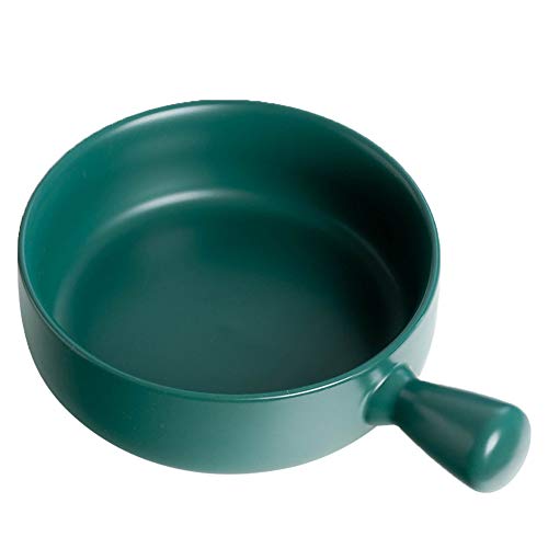 Leikance Cuenco de cerámica nórdico con asa, para desayuno, arroz, para hornear, postre, sopa, frutas, ensalada