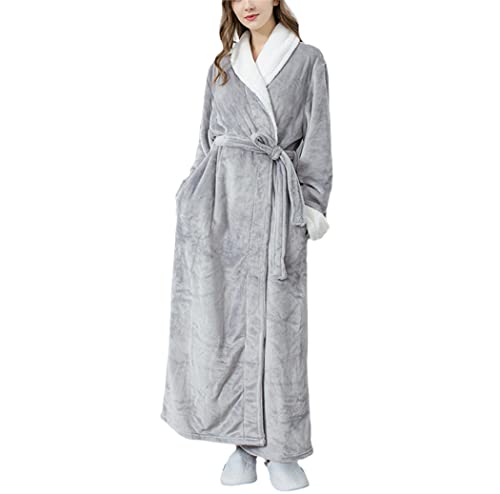 Peignoir flanelle kimono femme gris XL pour des soirées d'hiver douillettes