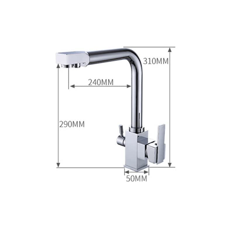 Robinets de cuisine noirs et chromés avec système de filtration pour évier