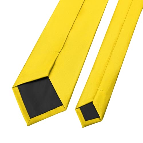 Image of KOOELLE Men's Ties Solid Pure Color Plain Neckties Formal Black Ties For Men