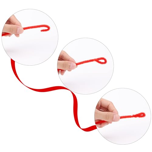 Image of Caydo 200 Pieces Red Pipe Cleaners for Flowers Making