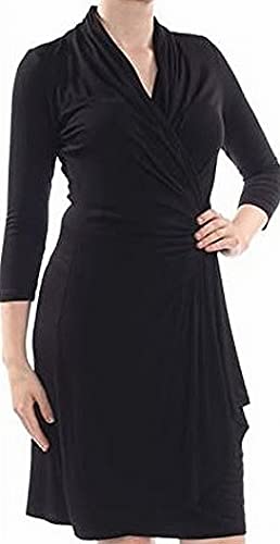 Outfits for Women Over 50: Fashion Tips That Make You Feel Like Yourself Again 5 Karen Kane Women's 3/4 Sleeve Cascade Wrap Dress, Black, Medium