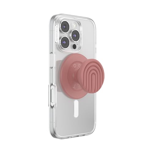 Image of PopSockets Phone Grip for MagSafe, Magnetic Holder, Phone Stand, Pink - Curves Clay