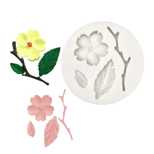 KAHDGSS Moldes Silicona Forma Flor Ciruelas Pulnas Funciones Flossom Moldes Silicona para Decoración Artística Pasteles Y Galletas