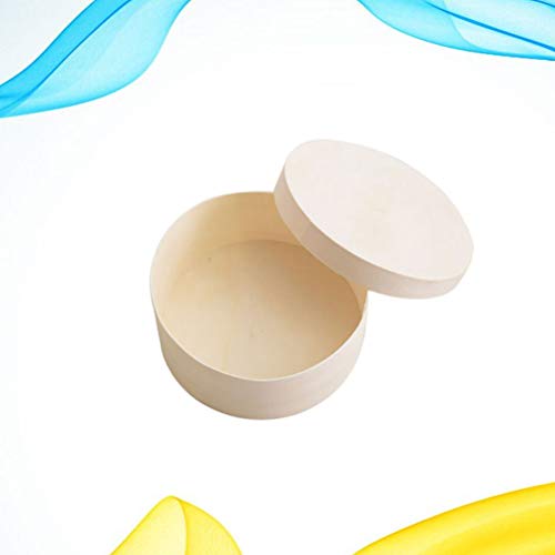 Caixa redonda de madeira Milisten inacabada, caixa de armazenamento de presente para boutique, redon