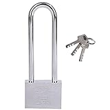 ルボナリエ U字ロック 南京錠 吊長タイプ 家庭 学校 会社 倉庫 補助錠 錠前 (シルバー 55 120mm)