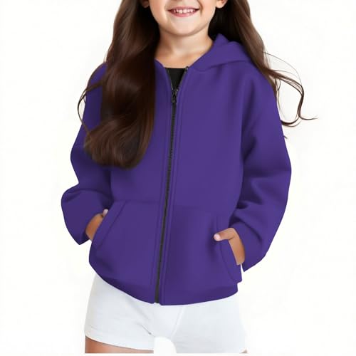 Boys And Girls Zip Up Hoodies Kids Fashion Casual Jacket Long Sleeve Cute Comfy Sweatshirt Outerwear 4-13 Years