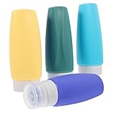 DECOMELODY 4Stücke Teiliges Reisebehälter für Toilettenartikel Nachfüllbare und Auslaufsichere Lotion und Shampoo Container für Reisen und Geschäftsreisen