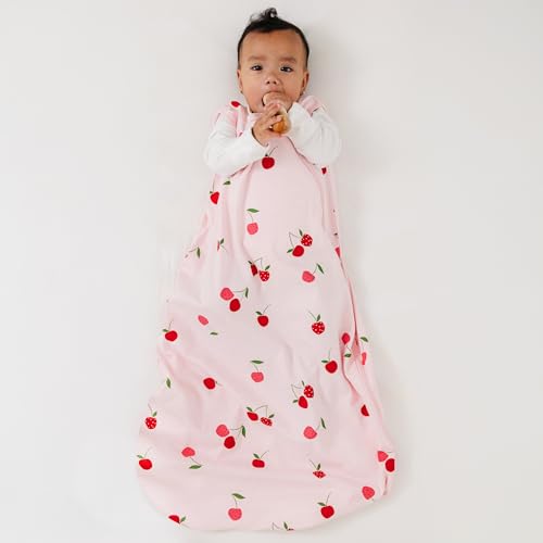 Ecolino Organic Cotton Baby Sleep Sack - 2-Way Zipper Baby Wearable Blanket - Infant Sleeping Bag Sack - 6-18 Months - Cherry